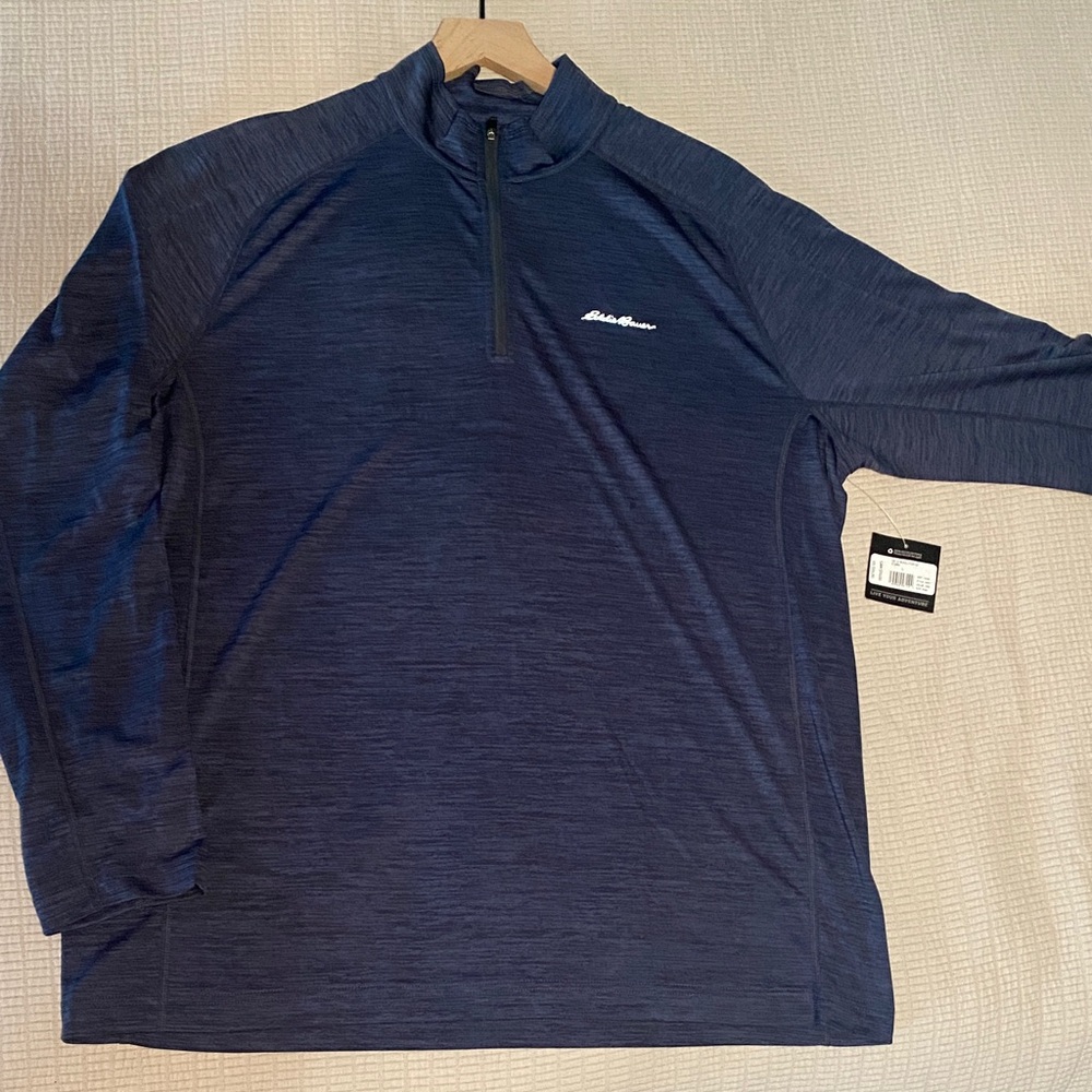 Eddie Bauer Men's Navy Quarter-Zip Pullover